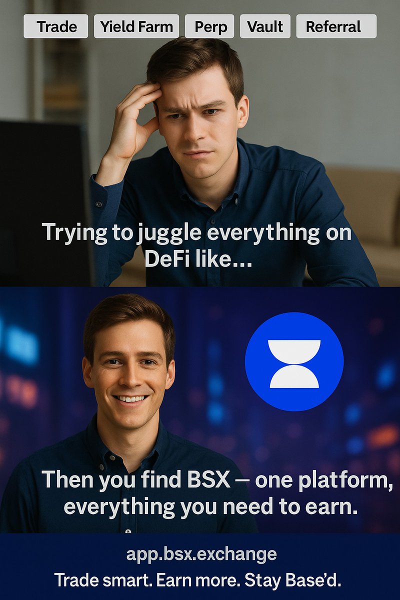 vic_chimex's tweet photo. Still stuck in the old trading ways?

BSX is rewriting the rules  50x leverage, real yield, and juicy rewards in every epoch.
Smart traders already made the switch.
Why u dey carry last? Join the Base-native revolution!
Trade now: https://t.co/MPL650Th5h

#BSX #DeFi #PerpsOnBase https://t.co/fxrQKlJYlk