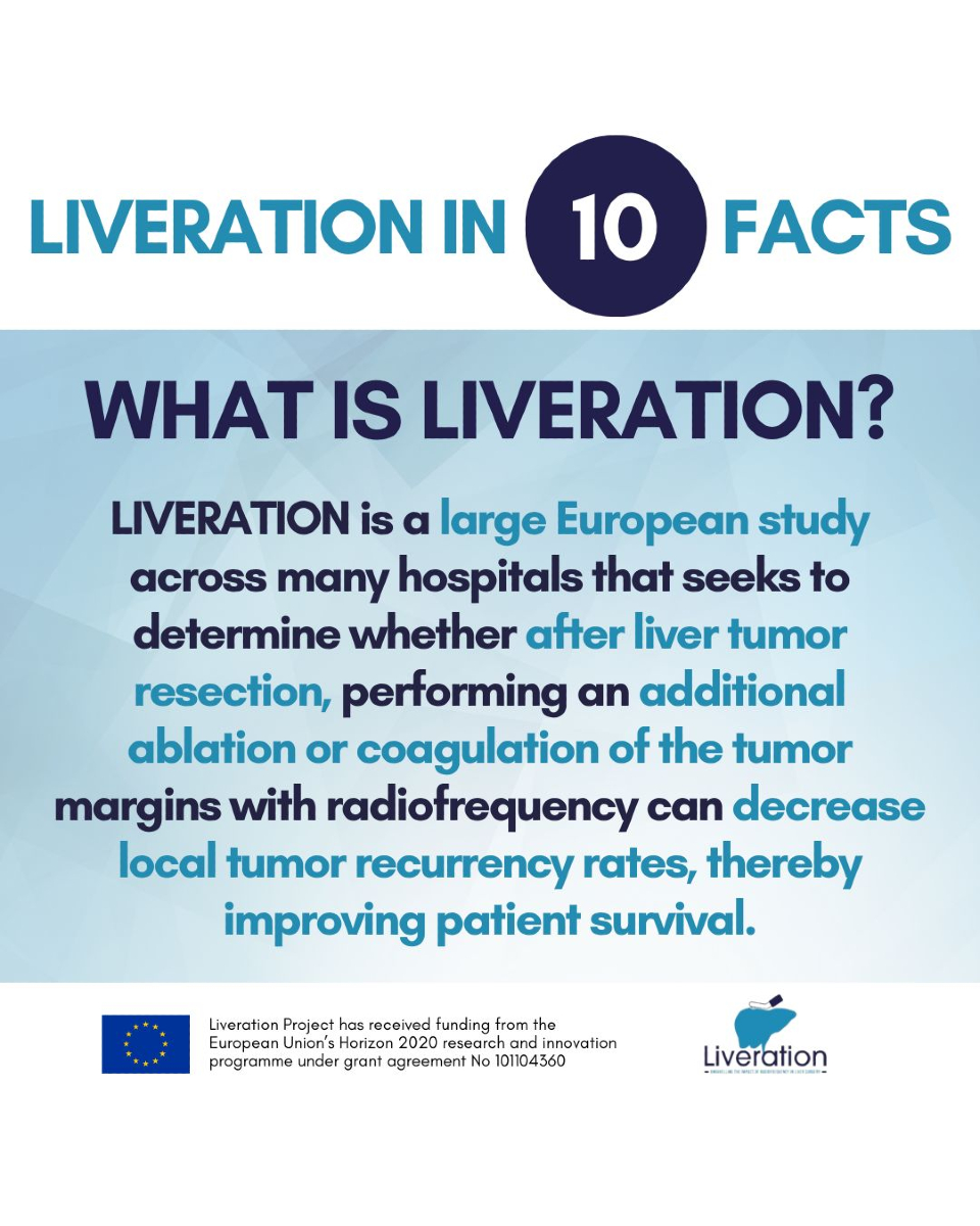 Liveration (@liverationeu) on Twitter photo 🔬 What is LIVERATION?
It’s a pioneering European study evaluating whether applying radiofrequency after liver tumor surgery can reduce cancer recurrence and improve patient survival.
#LIVERATION #LiverCancer #HorizonEU #LiverationEU
<a href="/EuropeLiver/">European Liver Patients' Association</a> 🔬 What is LIVERATION?
It’s a pioneering European study evaluating whether applying radiofrequency after liver tumor surgery can reduce cancer recurrence and improve patient survival.
#LIVERATION #LiverCancer #HorizonEU #LiverationEU
<a href="/EuropeLiver/">European Liver Patients' Association</a>