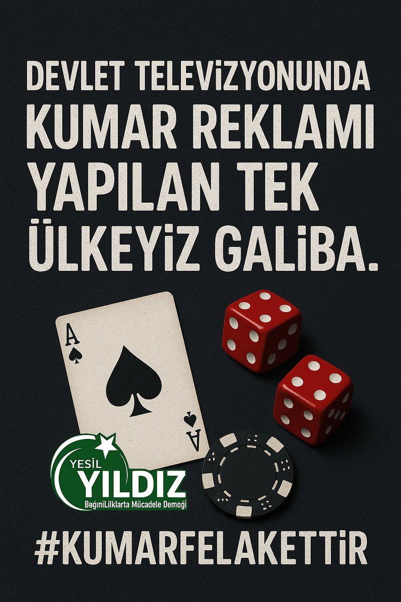 Devlet televizyonunda, kumar reklamı yapılan tek ülkeyiz galiba.. 

#KumarFelakettir