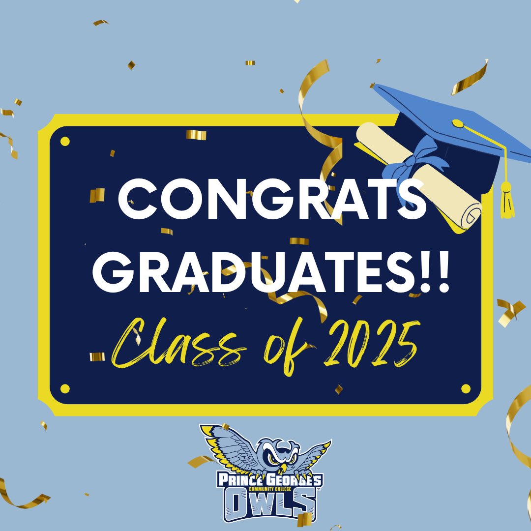 Congratulations to all PGCC students who are graduating today, including our Owl student-athletes!! #OnceAnOwlAlwaysAnOwl🦉