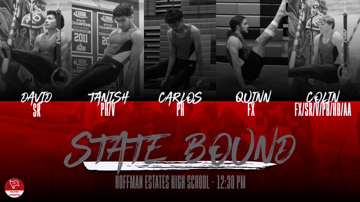 STATE DAY! HOFFMAN ESTATES @ 12:30PM! 

Come watch us battle it out today! We need you!

Go Pirates!🏴‍☠️

<a href="/PiratesofPHS/">Palatine High School</a>
<a href="/PalatineATC/">Palatine ATC</a>
<a href="/PalAthletics/">Palatine Athletics</a>
<a href="/phscutlass/">PHS Cutlass</a>
<a href="/PHSPirateBoost/">PalatineHSBoosters</a>
<a href="/IHSGCA1961/">IHSGCA</a>

#phsgymnastics #hsgymnastics #gymnastics