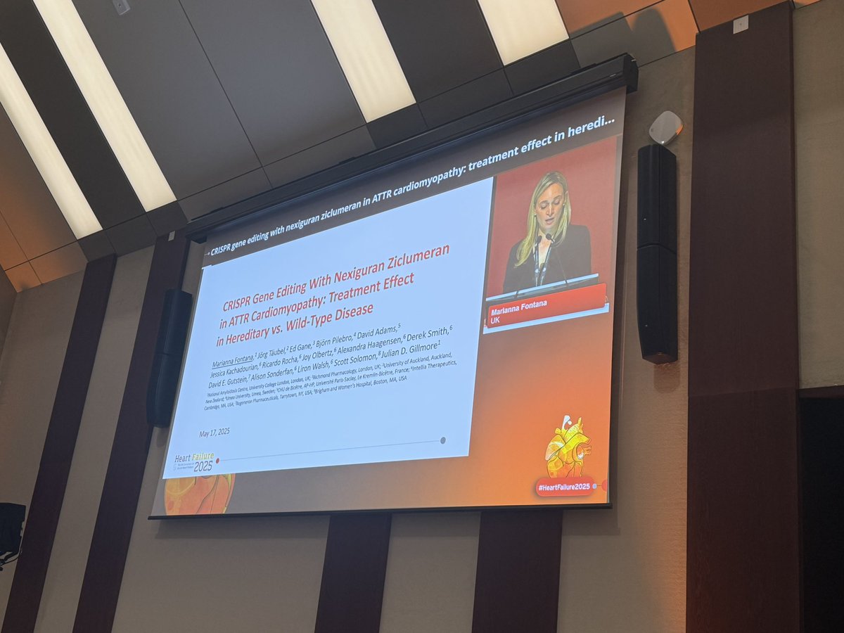 drjasondungu's tweet image. Very exciting study presented by Marianna Fontana. CRISPR gene editing stabilises TTR after 1 dose with no disease progression. No longer science fiction 😀
More impressive, majority of ATTRv pts had p. V142I, so a study with (presumably) at least 19% pts of black ethnicity 🖤🙌🏾