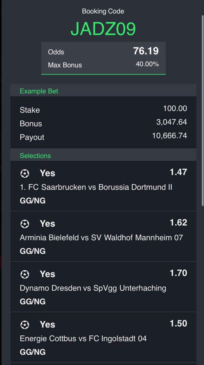 bksportsaccount's tweet photo. Germany League 3 - Final matches of the season also ⚽️

🇩🇪 Over 2.5 Goals - LYSPEJ - 65 Odds
🇩🇪 GG YES - JADZ09  - 75 Odds 
🇩🇪 Over 1.5 Goals - NYR38N - 5 odds

Pick your poison here - @Tipster_Blood https://t.co/IYZEFCRYsY
