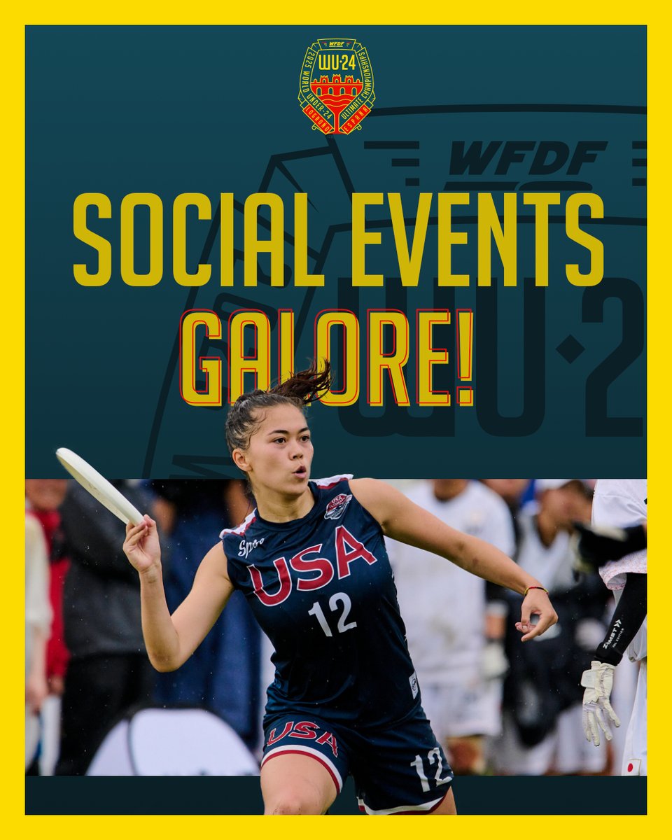 WU24UC is bringing you a world-class Ultimate experience AND a vibrant social scene!
    🎉 Welcome parties!
    🕺 Parade of nations.
    🤝 Trading night!
    🎶 Evening gatherings and parties.
And more!
.
.
#2025wu24
#wu24
#wfdf
#worldflyingdisc
#wfdfevents
#RoadToLogrono