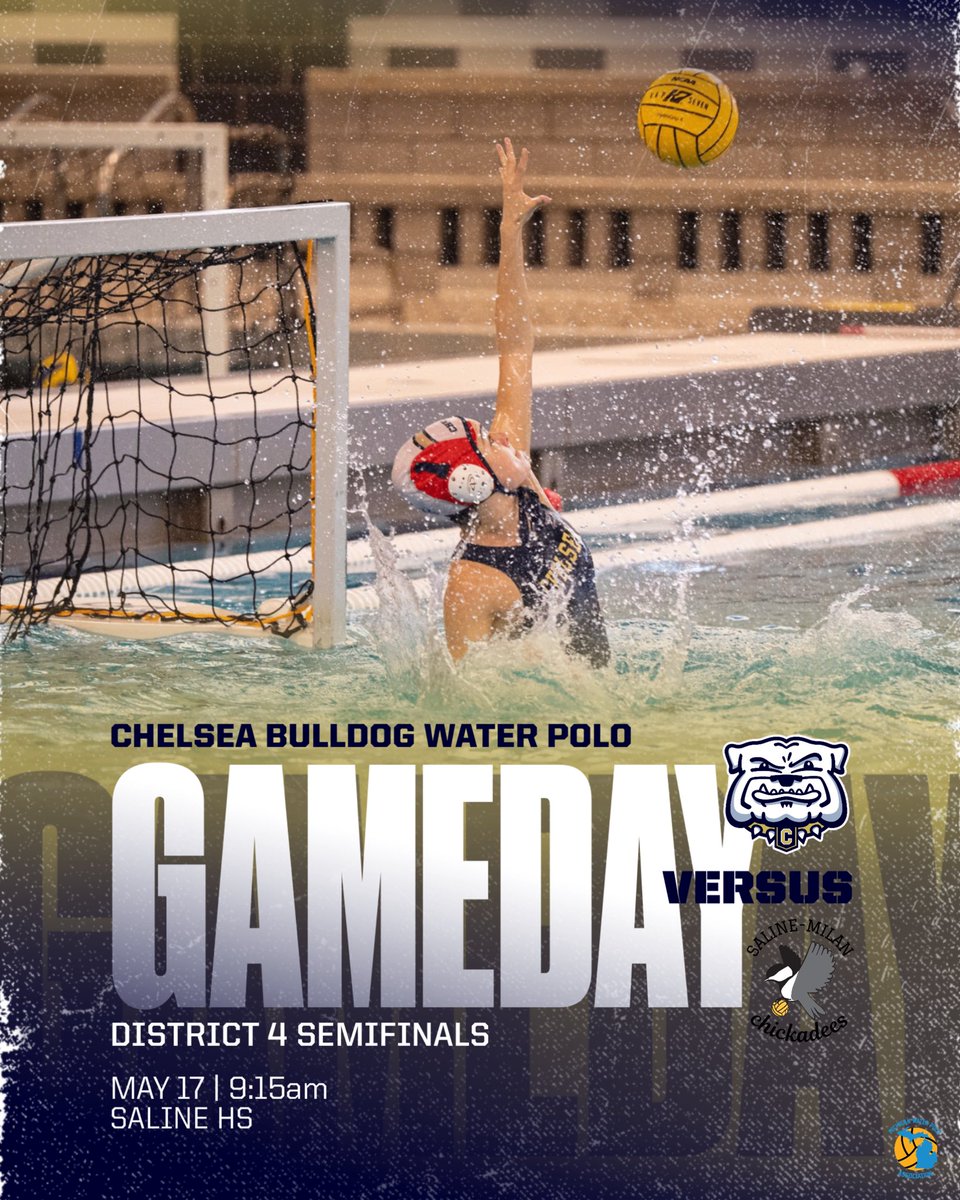 🔥DISTRICT GAME DAY🔥

#2 @chelsea_bulldogs take on the #3 Saline-Milan Chickadees in the D4 Semifinal with a trip to the district championship on the line!

🆚: #3 <a href="/SalineWaterPolo/">Saline Girls Water Polo</a> 
🏆: District Tournament | District Semifinal
🏟️: Saline HS Natatorium
⌚️: 9:15am
🎟️: $7 via GoFan
