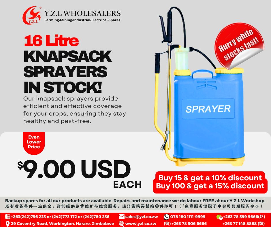 YWholesalers's tweet photo. 16 LITRE KNAPSACK SPRAYERS IN STOCK AT $9 EACH AT Y.Z.L WHOLESALERS

GET MASSIVE DISCOUNTS WHEN YOU BUY IN BULK

#knapsacksprayers #knapsack #irrigation #farming #gardening #insecticides #pesticides #knapsacksprays #spraying #cropspraying #gardening

GET IN TOUCH WITH US TODAY!! https://t.co/gLzAvE1Vxa