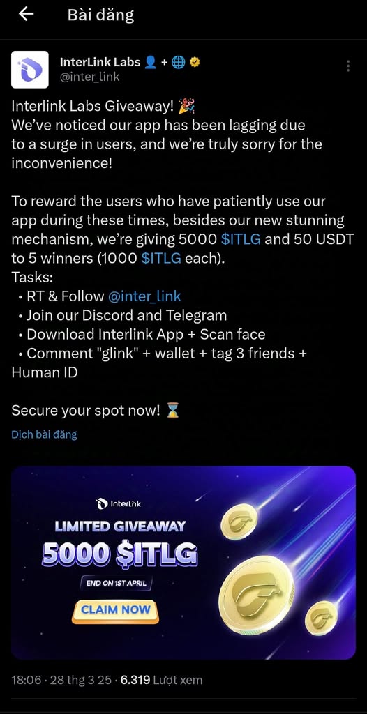 orsettoe's tweet image. 🔥 Curious about Web3 leadership? Interlink Ambassadors earn 10K $USDT, 1000 $ITLG. Code 0489477435, @inter_link. Discover! 😊 #ITLG #Airdrop #Interlink #Crypto #Web3 #BlockchainEra