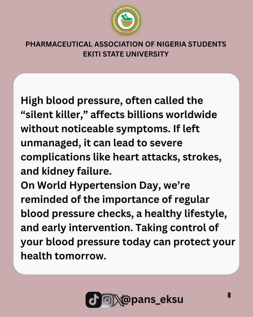 pans_eksu's tweet photo. #HypertensionAwareness #HeartHealth #HealthyLifestyle #CheckYourPressure https://t.co/xTEVhVresU