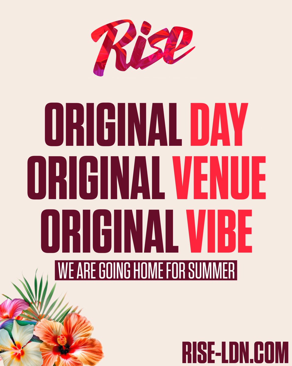 Rise_LDN's tweet image. 𝗪𝗘 𝗔𝗥𝗘 𝗚𝗢𝗜𝗡𝗚 𝗛𝗢𝗠𝗘 𝗙𝗢𝗥 𝗦𝗨𝗠𝗠𝗘𝗥 ☀️

Sunday 29th June we are returning back to where it all began for the first time in 6 years for our 8th Birthday &amp;amp; Summer party. This is going to be special.

🎟 skiddle.com/e/40981915

#riseldn #housemusic #summer