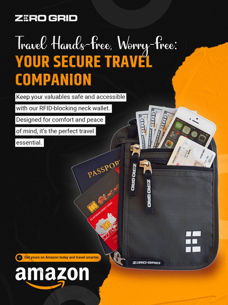 Zero_Grid's tweet image. Travel hands-free and secure. Keep valuables close with our RFID-blocking neck wallet, perfect anywhere.
amazon.com/stores/page/A7…
#TravelWallet #RFIDProtection #NeckWallet #TravelGear #SmartTravel #SecureTravel #TravelEssentials #HiddenWallet #ZeroGrid #AntiTheft