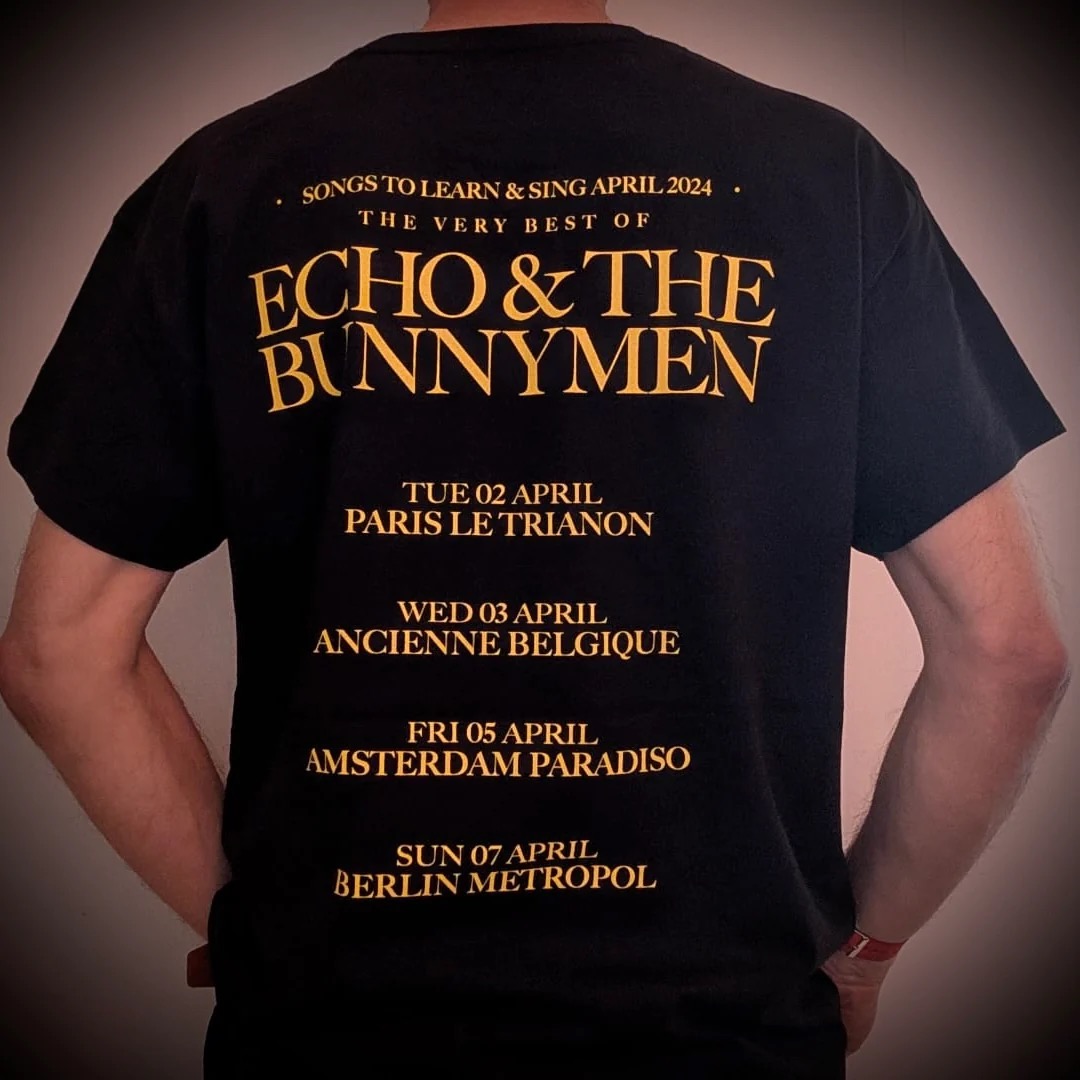 🎸 Echo &amp; The Bunnymen 2024 Europe Tour T-Shirt – Only £15! 🎶

Missed the gigs? No problem. Rock the look like you were there – no one will ever know. 😎

Limited stock – grab yours now! 🐰

officialbunnymenmerchandise.com/products/offic…