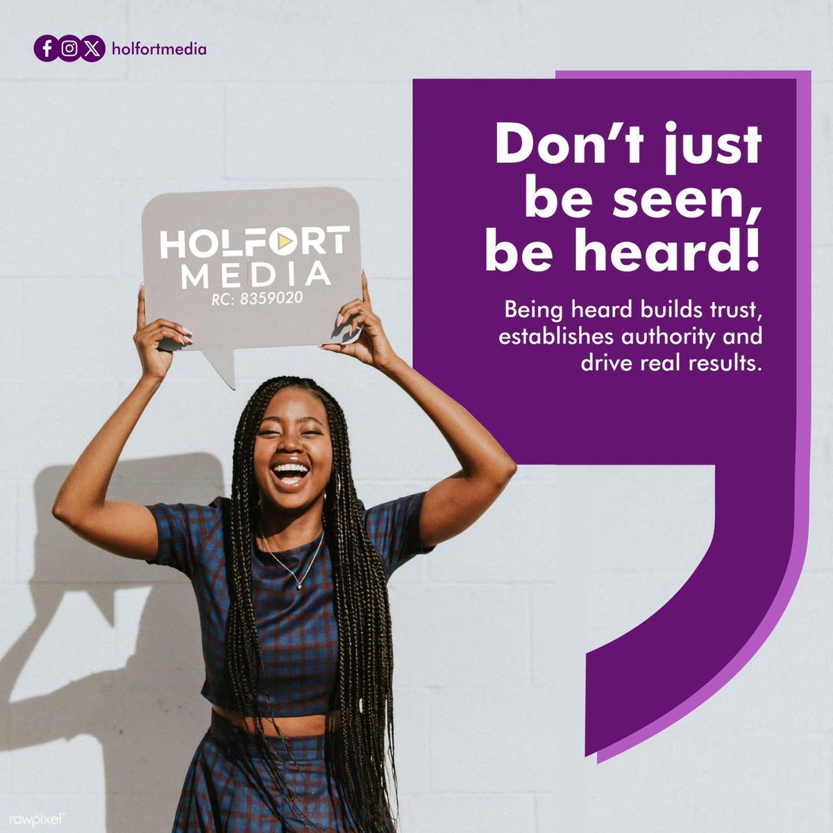 Visibility is one thing, being heard is everything. At Holfort Media, we build trust, authority &amp; real impact through strategic storytelling.

Ready to elevate your brand’s voice? DM us or visit our link to get started today!

#HolfortMedia #BeHeard #BrandVoice #Marketing