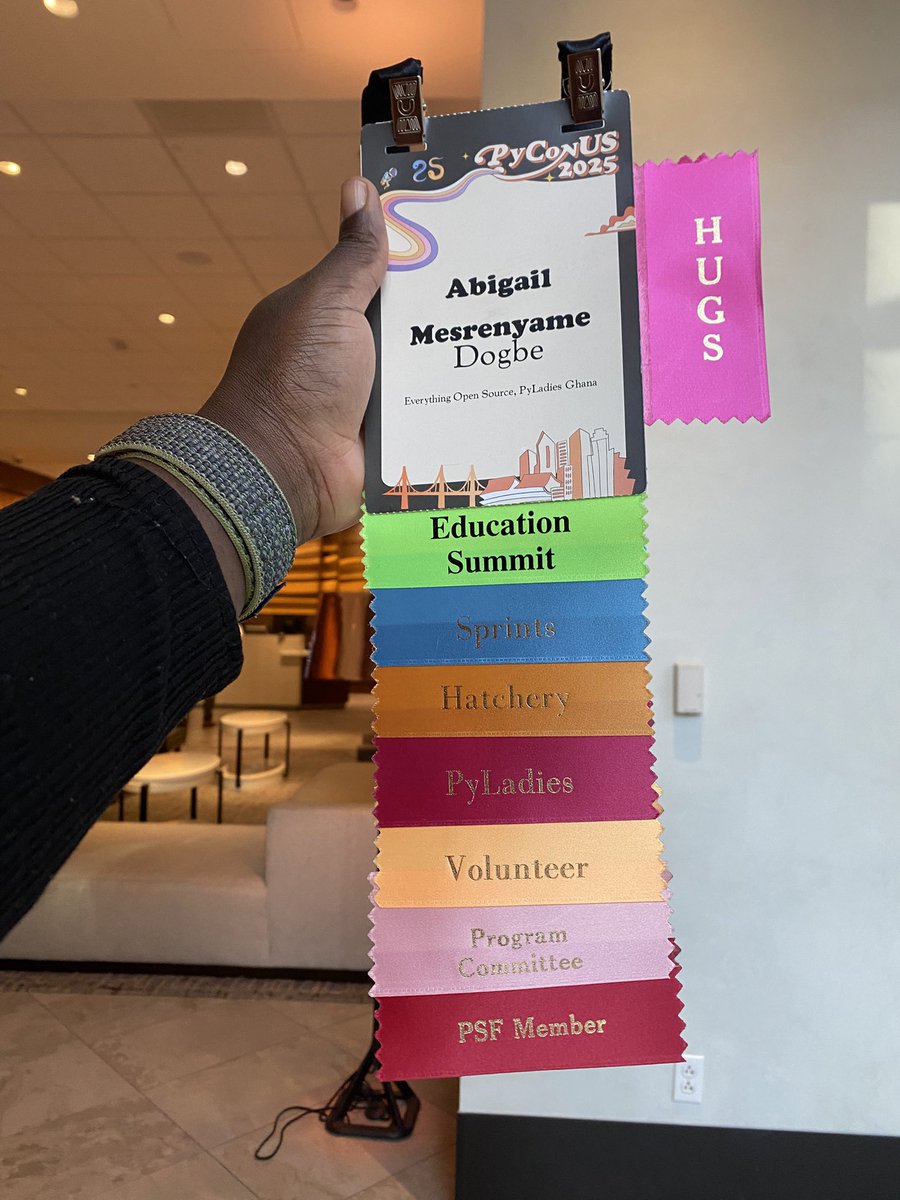 MesrenyameDogbe's tweet image. I always love these ribbons at PyCon. They are very helpful for starting conversations.

#PyConUS