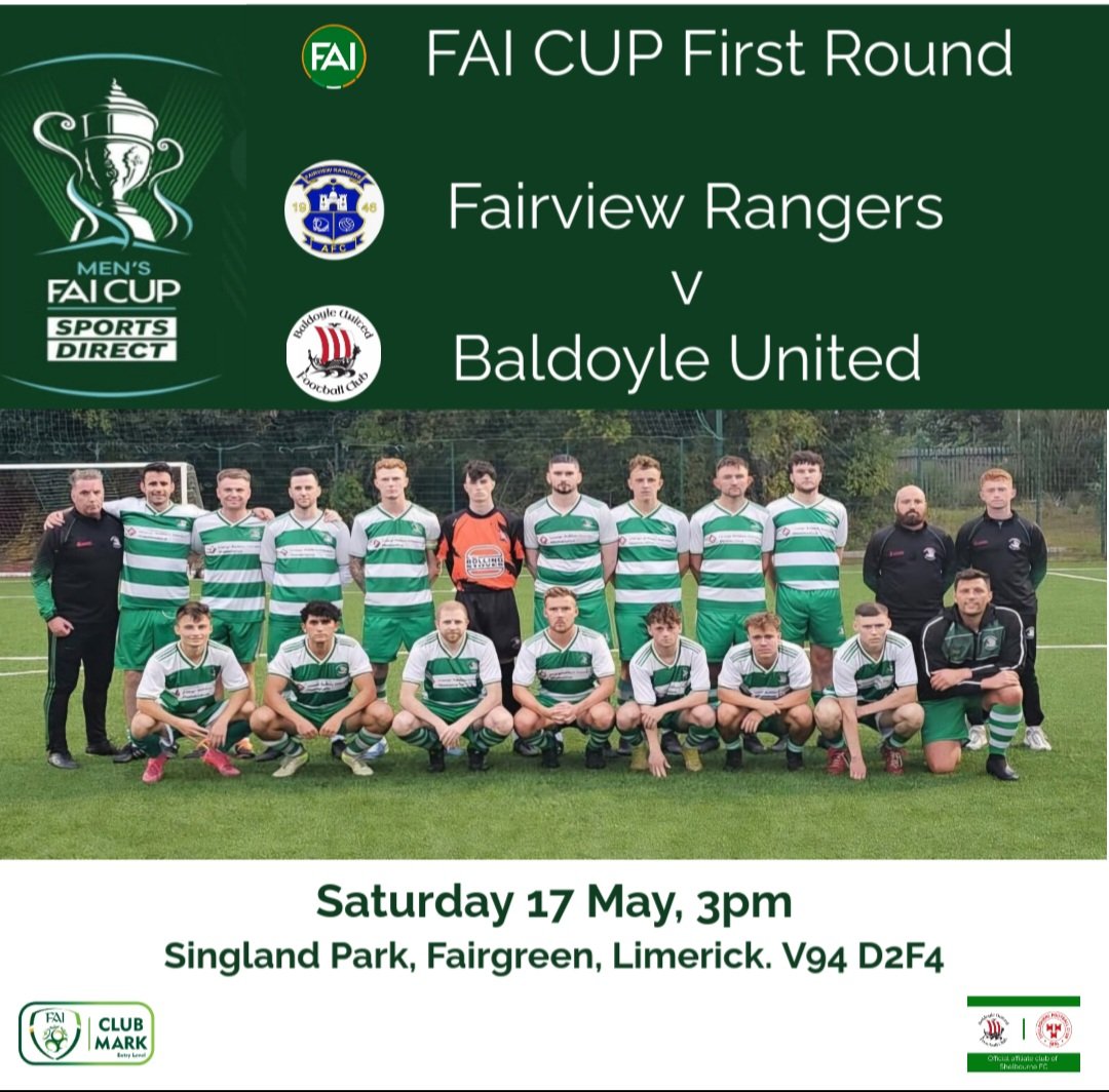 Baldoyle United FC (@baldoyleutd) on Twitter photo ๐ขโช๏ธ ๐๐ถ๐๐๐ผ๐ฟ๐ถ๐ฐ ๐๐ฎ๐!
Best of luck today to our Senior Men's team playing in the FAI Cup for the first time.
Follow this account for match updates.
<a href="/LSLLeague/">Leinster Senior League</a> <a href="/FAIreland/">FAIreland</a>
<a href="/SFIsupplement/">Irish Schoolboy Football Supplement</a> <a href="/FAIFingal/">FAI Fingal</a>
<a href="/NeasainPe/">Pobalscoil Neasรกin PE Dept</a> <a href="/StLaurences_NS/">St. Laurence's NS</a> ๐ขโช๏ธ ๐๐ถ๐๐๐ผ๐ฟ๐ถ๐ฐ ๐๐ฎ๐!
Best of luck today to our Senior Men's team playing in the FAI Cup for the first time.
Follow this account for match updates.
<a href="/LSLLeague/">Leinster Senior League</a> <a href="/FAIreland/">FAIreland</a>
<a href="/SFIsupplement/">Irish Schoolboy Football Supplement</a> <a href="/FAIFingal/">FAI Fingal</a>
<a href="/NeasainPe/">Pobalscoil Neasรกin PE Dept</a> <a href="/StLaurences_NS/">St. Laurence's NS</a>