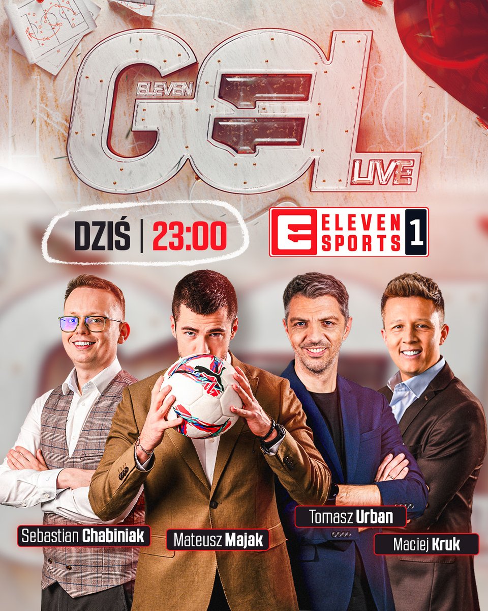 Dziś w Eleven Gol Live rządzi niemiecki futbol! 🇩🇪⚽️

🔥 Czas na wielkie podsumowanie sezonu Bundesligi! 🔥 

Zapraszają <a href="/matimajak/">Mateusz Majak</a>, <a href="/tom_ur/">Tomasz Urban</a>, <a href="/maciej_kruk/">Maciej Kruk</a> i <a href="/sebchabiniak1/">Sebastian Chabiniak</a>.