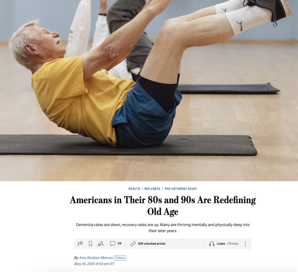 David Shaywitz (@dshaywitz) on Twitter photo Absolutely love this wonderful+insightful (as always) <a href="/wsj/">The Wall Street Journal</a> <a href="/AmyDMarcus/">Amy Dockser Marcus</a> essay on how older people are aging better than ever, & much better than (old, tired) stereotypes suggest: wsj.com/health/wellnes⊠My recent & closely aligned POV on "Vanguard" gen: timmermanreport.com/2025/02/rewiri⊠Absolutely love this wonderful+insightful (as always) <a href="/wsj/">The Wall Street Journal</a> <a href="/AmyDMarcus/">Amy Dockser Marcus</a> essay on how older people are aging better than ever, & much better than (old, tired) stereotypes suggest: wsj.com/health/wellnes⊠My recent & closely aligned POV on "Vanguard" gen: timmermanreport.com/2025/02/rewiriâŠ