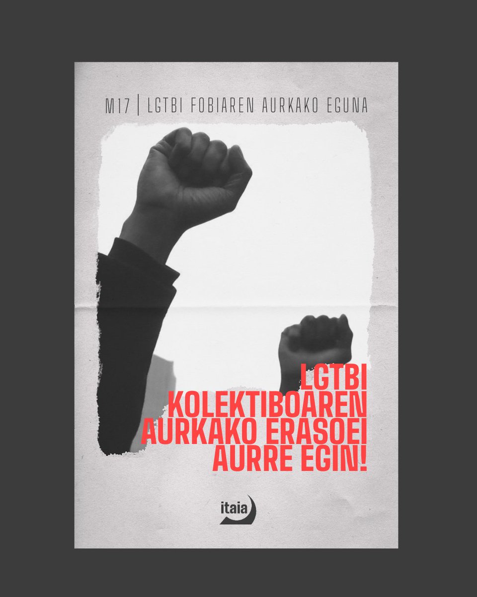 Ideia erreakzionarioen gorakada betean, LGTBI kolektiboaren aurkako erasoak normalizatzen ari dira. 

Guztion ardura da honi aurre egitea: pertsona LGTBIaren eskubideak defendatuz eta transfobia eta homofobiaren aurka borrokatuz. 

LGTBI KOLEKTIBOAREN AURKAKO ERASOEI AURRE EGIN!