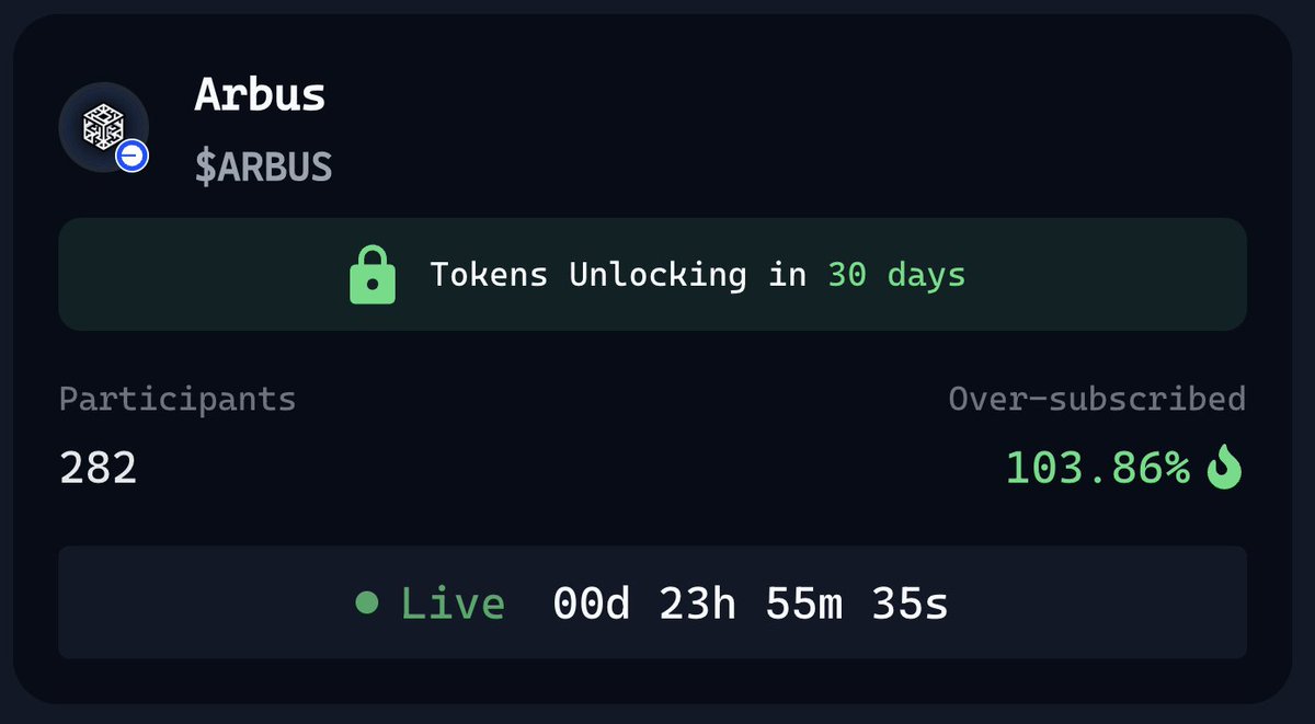 arbusai's tweet image. WOW! That was quick.

🚀 Fastest Genesis Launch ever to hit 100% subscription.

$ARBUS just made history on @virtuals_io

Virgens, you're built different 🫡

And, there's still 24 hours to go! 🔥 app.virtuals.io/geneses/1925