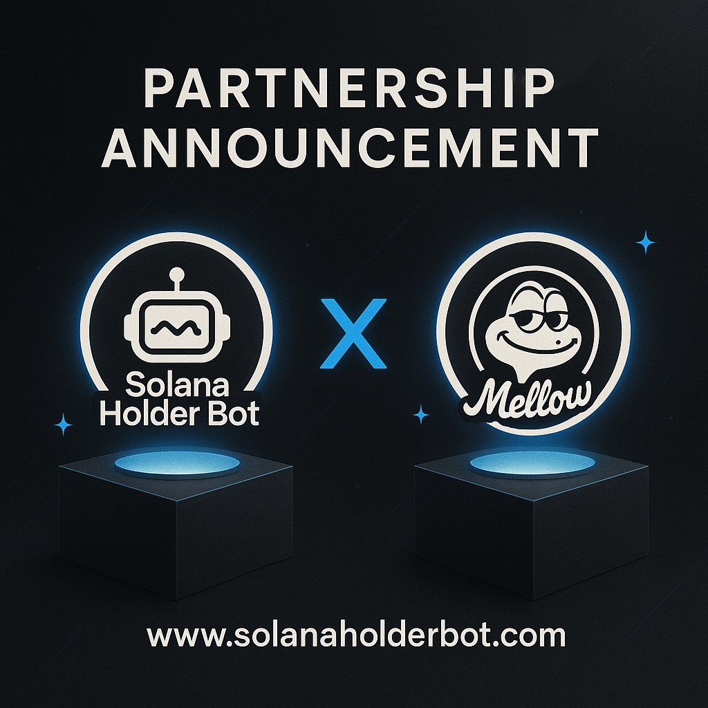 solanaholderbot's tweet photo. We’re teaming up with $Mellow Man to take things to the next level!

Big things are coming... 👀

Stay tuned — full details dropping tomorrow.

🌐 https://t.co/la82mhvhzp

#Solana #Crypto #Partnership #Web3 #SolanaHolderBot #Mellowman https://t.co/LtbYIiOb2a