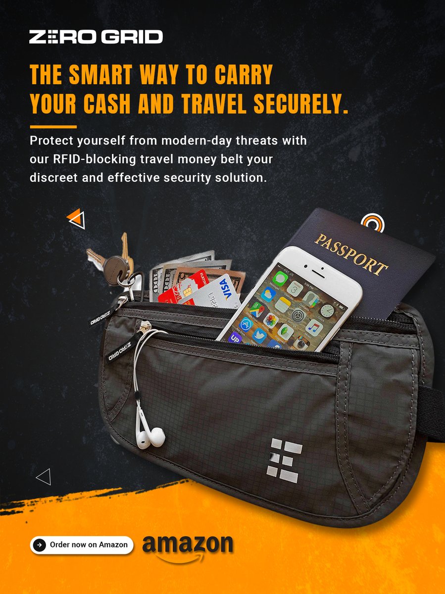 Zero_Grid's tweet image. Stay safe on the go. Protect cash and cards with our RFID-blocking travel money belt.
amazon.com/stores/page/4A…?
#MoneyBelt #RFIDBlocker #TravelSmart #SafeTravel #HiddenMoneyBelt #TravelSecurity #TravelEssentials #ZeroGrid #SecureTravel #TravelAccessories #DiscreetCarry #AntiTheft