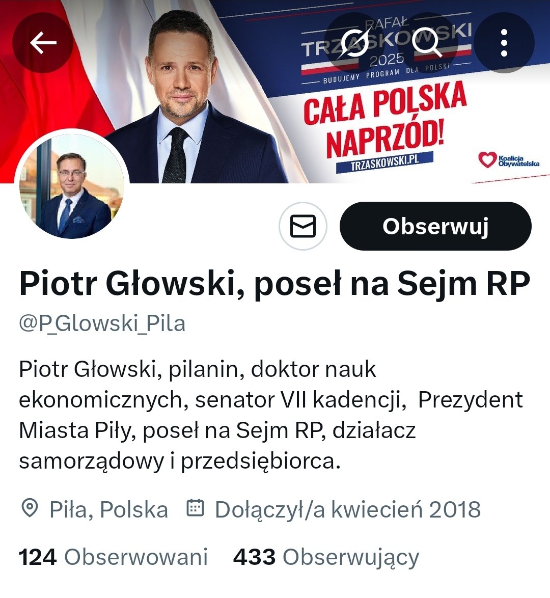 Marcin Dobski (@szachmad) on Twitter photo Poseł <a href="/P_Glowski_Pila/">Piotr Głowski, poseł na Sejm RP</a> złamał ciszę wyborczą, ale nie dostał od nas słów krytyki, bo nikt nie podał dalej jego wpisu. Poseł <a href="/P_Glowski_Pila/">Piotr Głowski, poseł na Sejm RP</a> złamał ciszę wyborczą, ale nie dostał od nas słów krytyki, bo nikt nie podał dalej jego wpisu.
