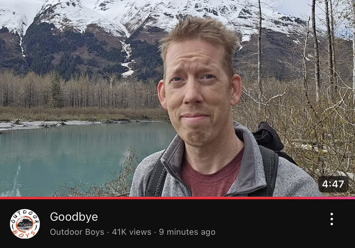 ollyysherr's tweet photo. My heart hurts. Wish you and your family the best man. Outdoor Boys will forever be one of the best https://t.co/F9KDRkPr06