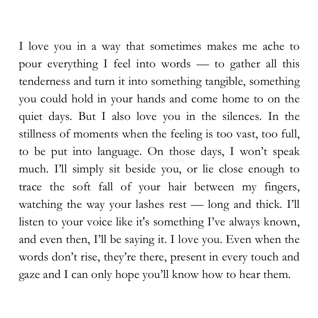 octobersfilm's tweet image. i love you even in the stillness