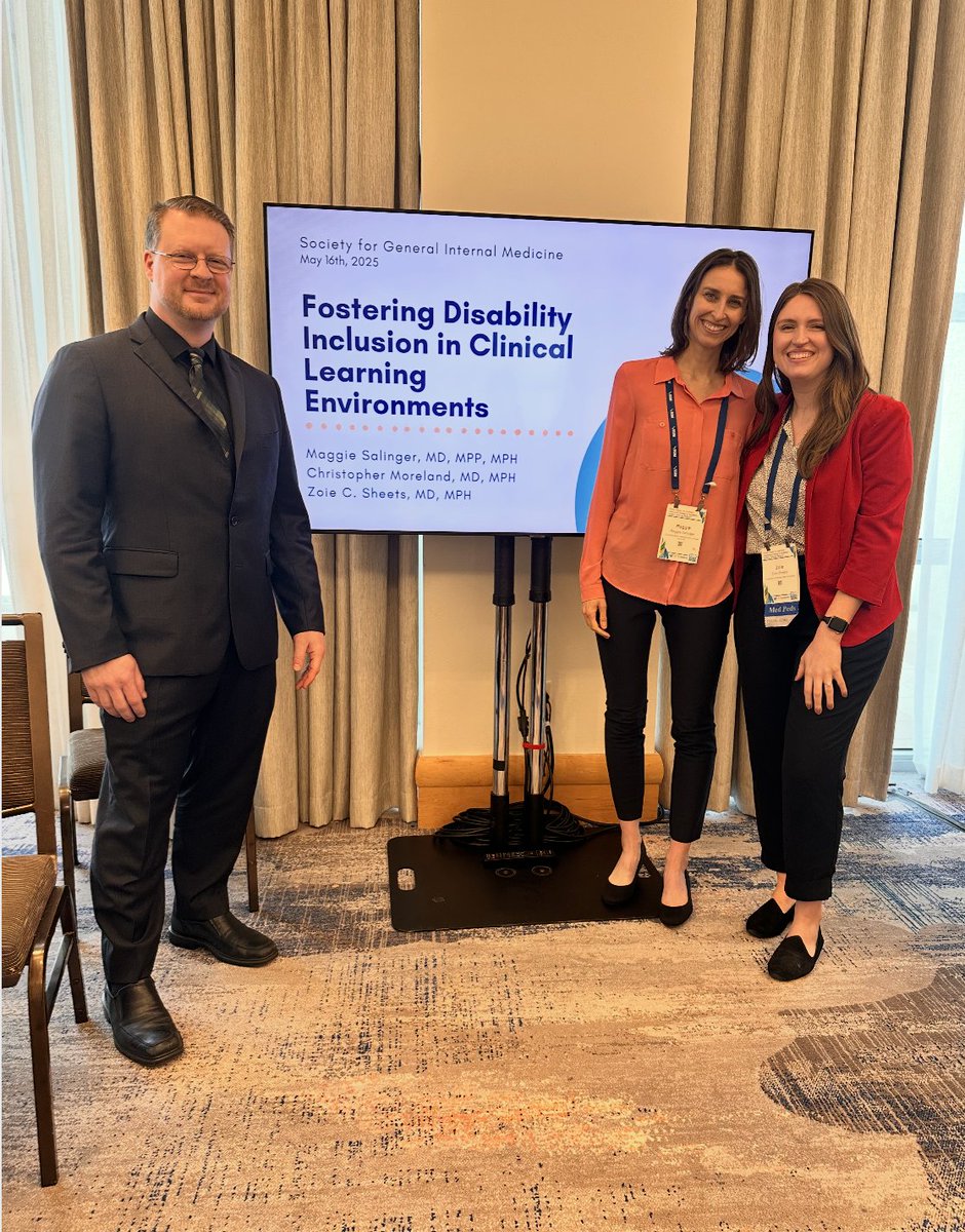The DocsWithDisabilities Initiative (@docswith) on Twitter photo Love seeing our <a href="/DocsWith/">The DocsWithDisabilities Initiative</a> team members presenting at national conferences fostering disability inclusion!
💙 At <a href="/SocietyGIM/">SGIM</a> this fab trio led a powerful workshop on advancing access in clinical learning environments.
#DisabilityInclusion #MedEd #DocsWithDisabilities #SGIM25 Love seeing our <a href="/DocsWith/">The DocsWithDisabilities Initiative</a> team members presenting at national conferences fostering disability inclusion!
💙 At <a href="/SocietyGIM/">SGIM</a> this fab trio led a powerful workshop on advancing access in clinical learning environments.
#DisabilityInclusion #MedEd #DocsWithDisabilities #SGIM25