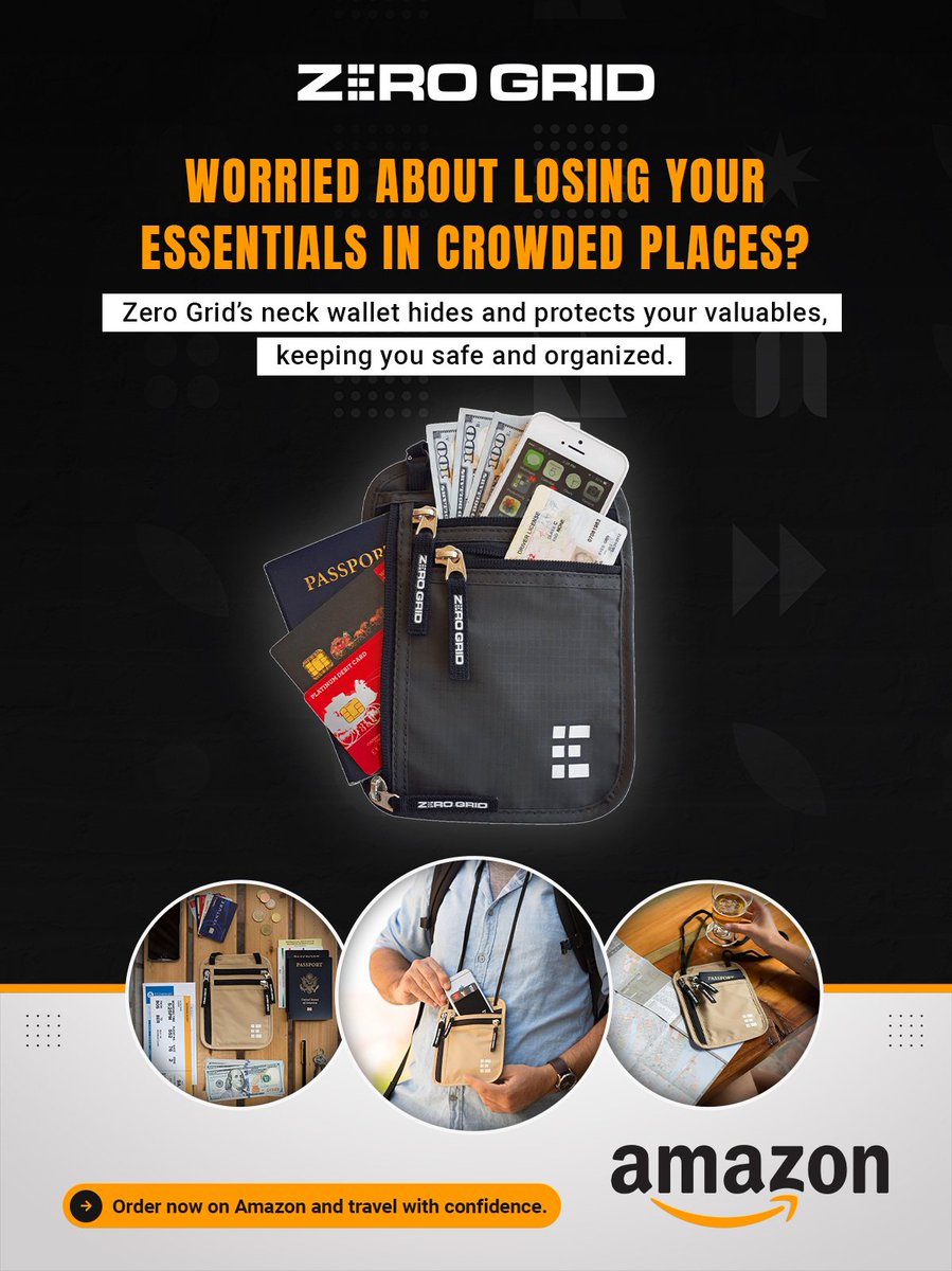 Zero_Grid's tweet image. Protect essentials in crowds. Zero Grid neck wallet hides valuables, keeping you safe and organized daily.
amazon.com/stores/page/A7…
#NeckWallet #RFIDWallet #TravelSafe #HiddenWallet #SecureTravel #ZeroGrid #RFIDProtection #TravelEssentials #AntiTheft #HandsFreeTravel #TravelGear