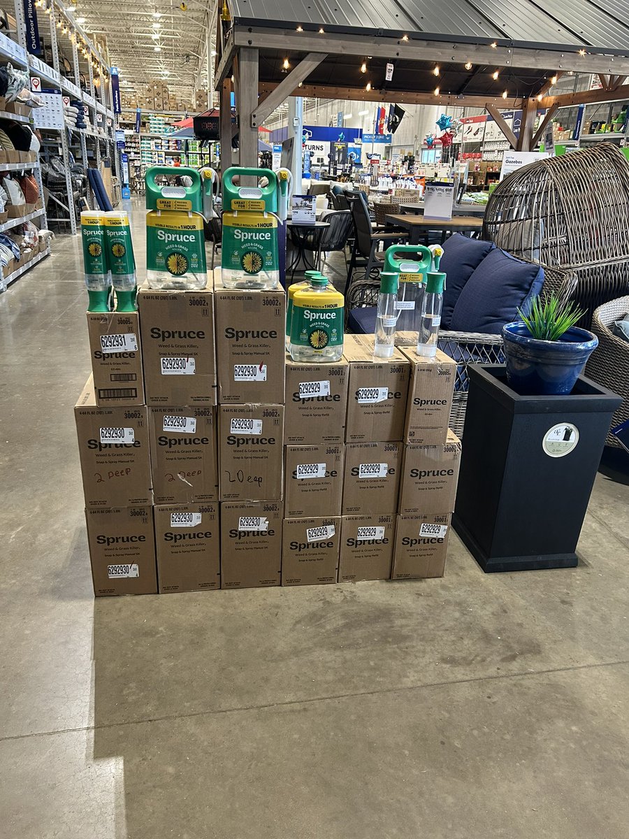 Stop by your Marietta Lowe’s and get some Spruce Weed and Grass Killer.  See results in an hour.
