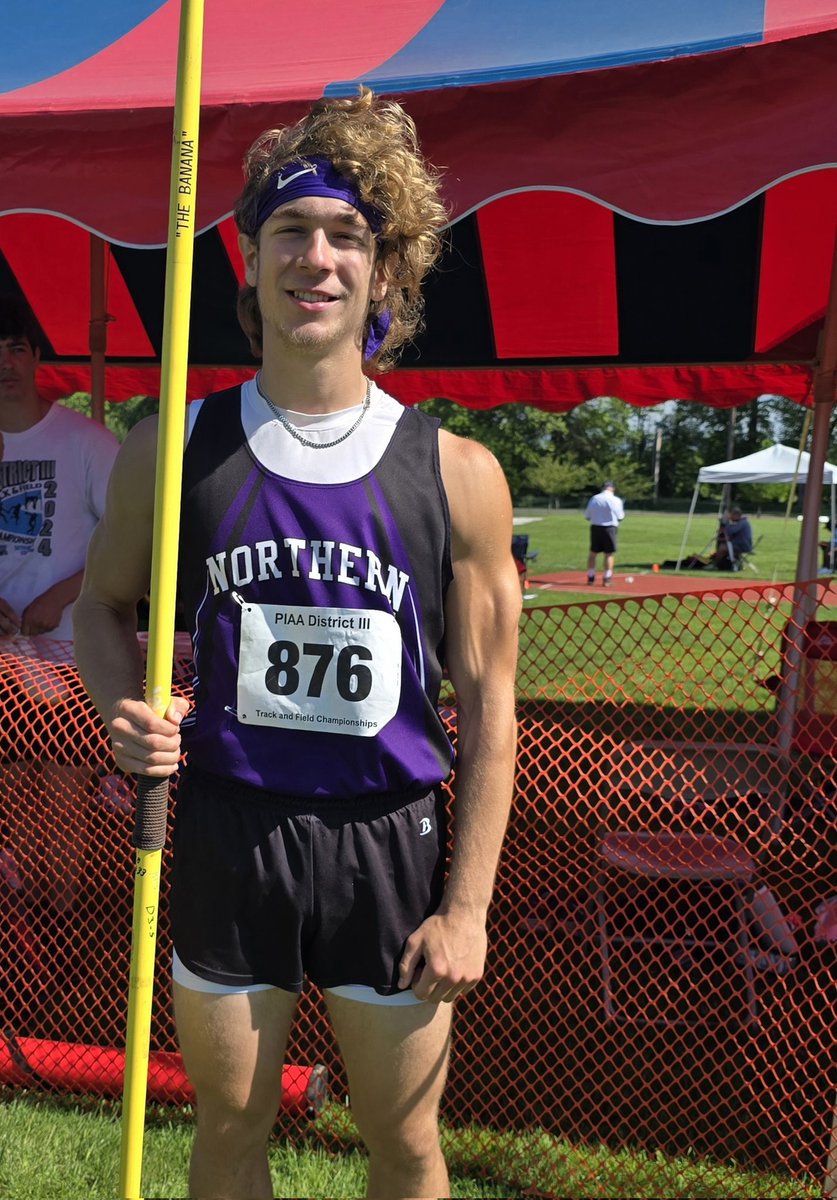 Tim Gross (@bytimgross) on Twitter photo A big javelin PR (170-5) with "the banana" for <a href="/NHSpbears/">Northern Athletics</a>' Carson Hull gets the senior into the District 3 Class 3A finals from the first flight. He finishes fifth overall and qualifies for states. A big javelin PR (170-5) with "the banana" for <a href="/NHSpbears/">Northern Athletics</a>' Carson Hull gets the senior into the District 3 Class 3A finals from the first flight. He finishes fifth overall and qualifies for states.