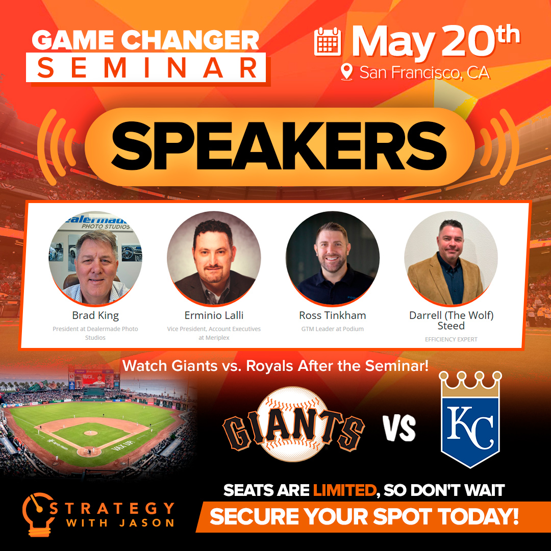 🚗 The Game Changer Seminar is coming to Giants Stadium! 

⚾ Join us on May 20th, 2025 in San Francisco, CA for a day of actionable strategies from industry leader.

👉 Register now: thegamechangerseminar.com