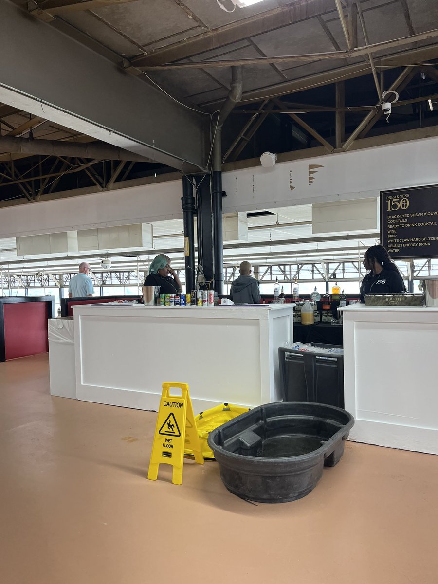 And for the last time, the annual Preakness leaking roof photo.