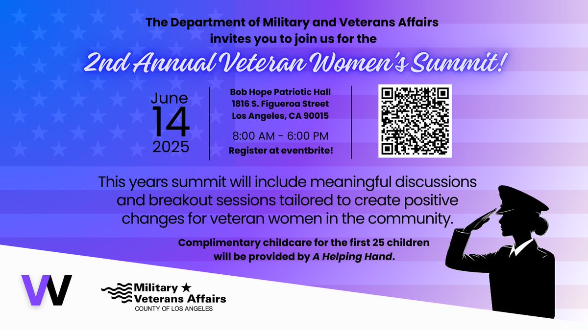 Have you registered yet? The 2nd Annual Veteran Women’s Summit is coming up!

Know a veteran who should be there?
Share this with them—let’s make sure no one misses out on this day of connection, resources, and recognition.

Register today on Eventbrite:
ow.ly/qfCb50VJf18
