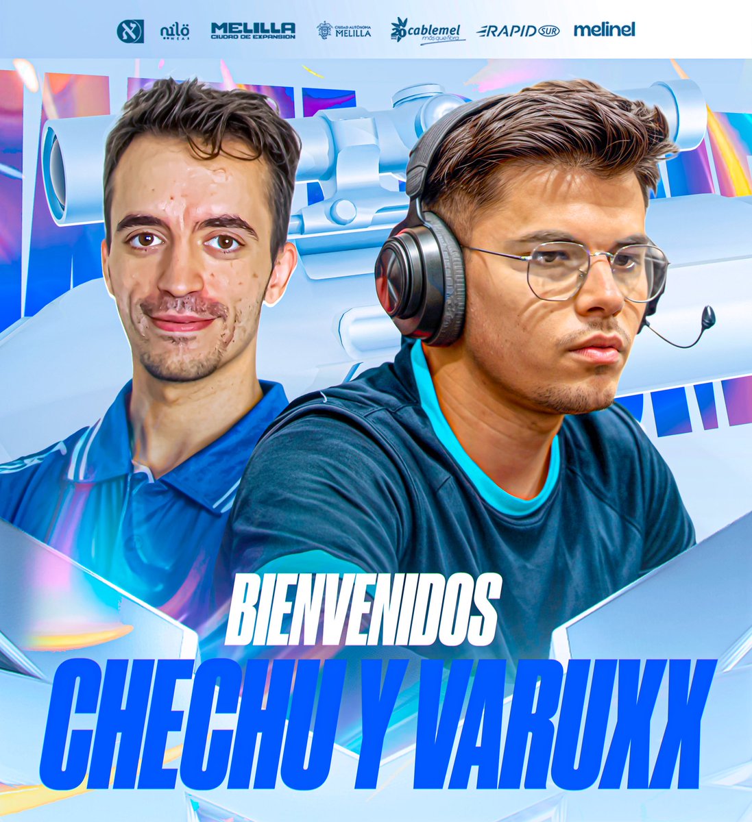 Hacemos oficial la incorporación de <a href="/ChechuuVAL/">MT Chechuu</a> &amp; <a href="/VaRuXx_/">Alvaro</a> en nuestro Roster de Liga Radiante (<a href="/TormentaVALes/">Circuito Tormenta | VALORANT</a>) 🫡

Traigan la copa a casa, magos 🩵

#WeAreTitans || #MelillaCiudadDeInversion🏖️