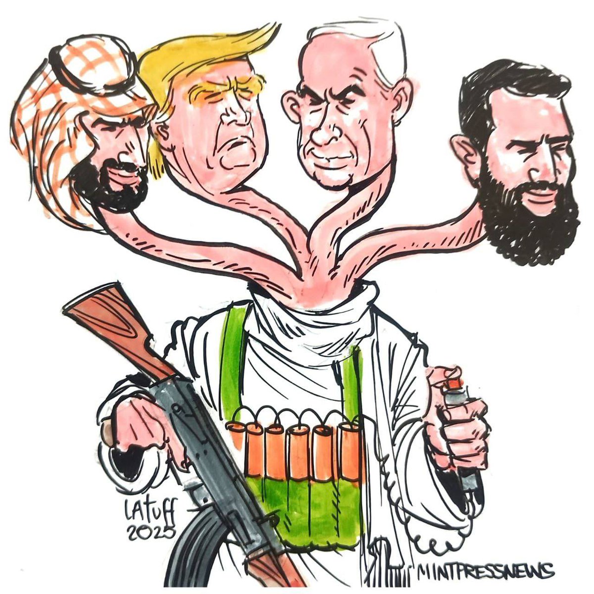 BrunellaCapitan's tweet photo. @SuppressedNws #Latuff https://t.co/T57tR15jDk