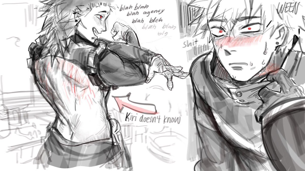does he know? no. but even if kiri did, he’d love em, probably.

i also have bulky kiri agenda as you can see. maybe p2 but at the gym

#krbk #kiribaku #mha #mhatwt