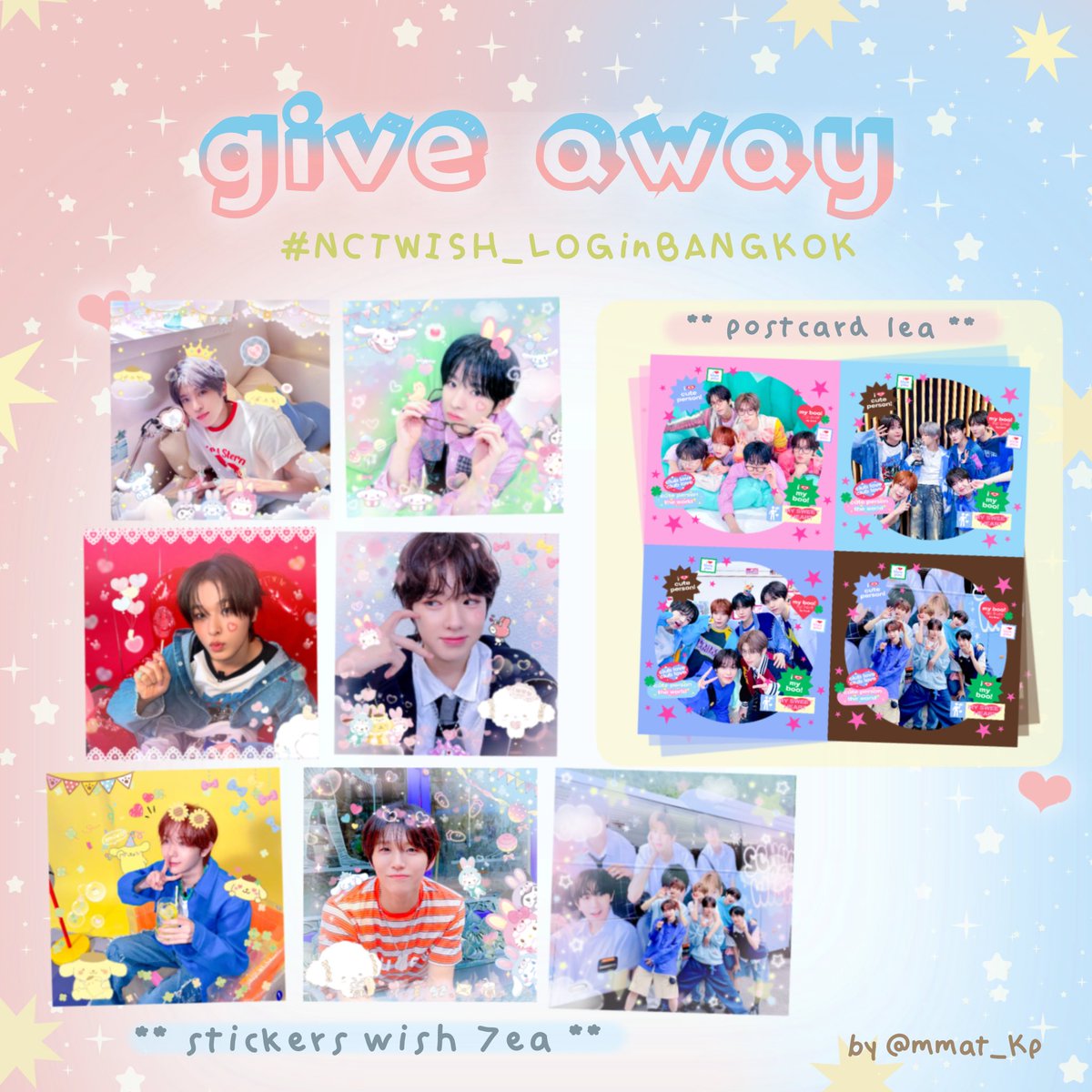 mmat_Kp's tweet photo. pls kindly rt — giveaway for #NCTWISH_LOGinBANGKOK 

ꕤ Square Sticker (7ea) + postcard 
         
ꕤ SAT 07/06
ꕤ THUNDER DOME, impact challenger

Rule: RT + show this tweet

further questions or 
exchange pls dm @gavmmat 🌟
꙳꒰•◡̎•꒱꙳ https://t.co/unOJyRWdvZ