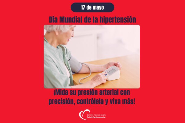 🧵Hoy es el #DíaMundialDeLaHipertensión. Una de cada dos personas con presión arterial alta… ¡no sabe que la tiene!
 Te contamos por qué es clave medirla y cómo prevenir complicaciones. 👇