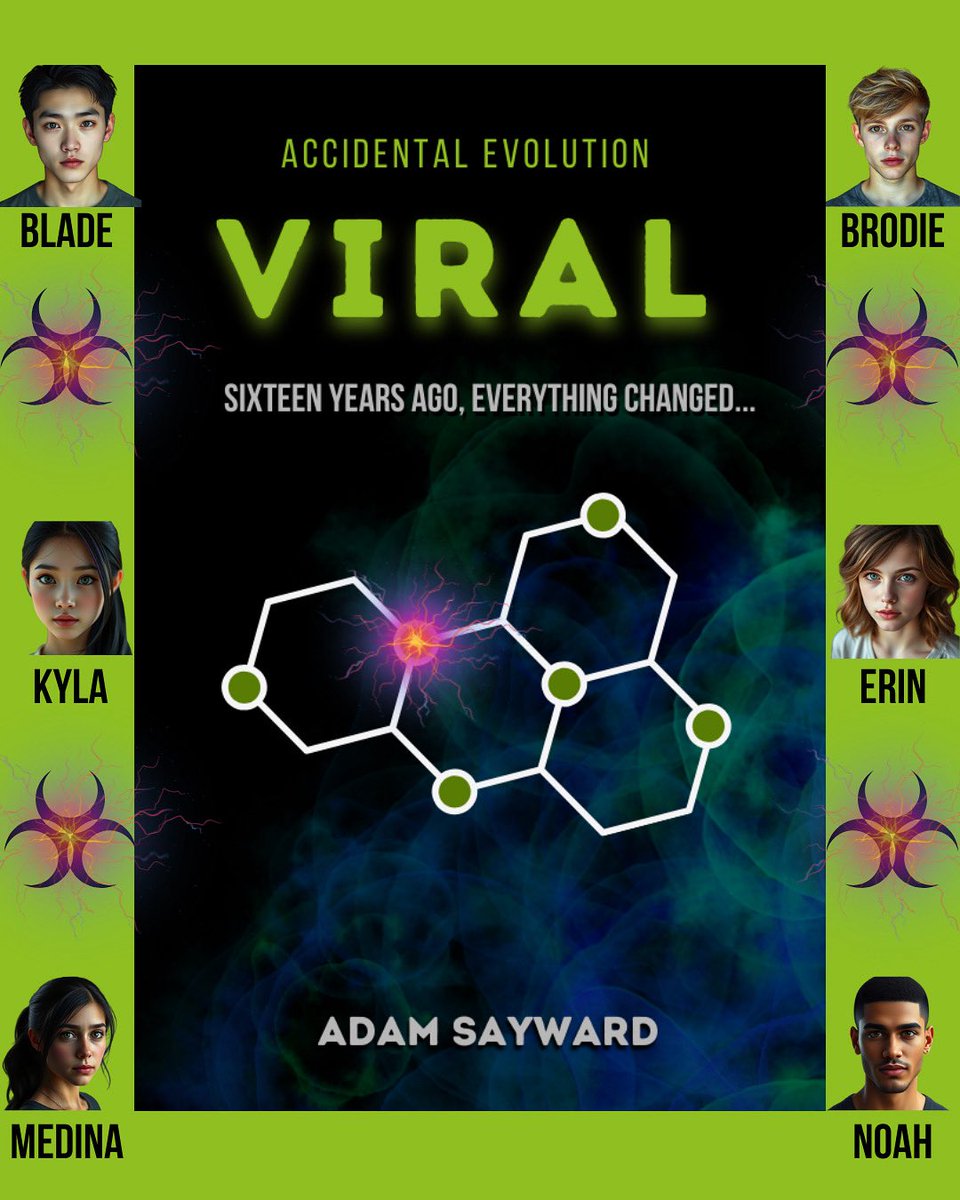 Viral is a story of beginnings—
Six teens wake up on their 16th birthday feeling… different. As the day unfolds, they discover powers uniquely tied to their fears, ambitions, and personalities. amzn.eu/d/5DWlHq3 #newauthor #BooksWorthReading #yabooks #booksofx #booktok