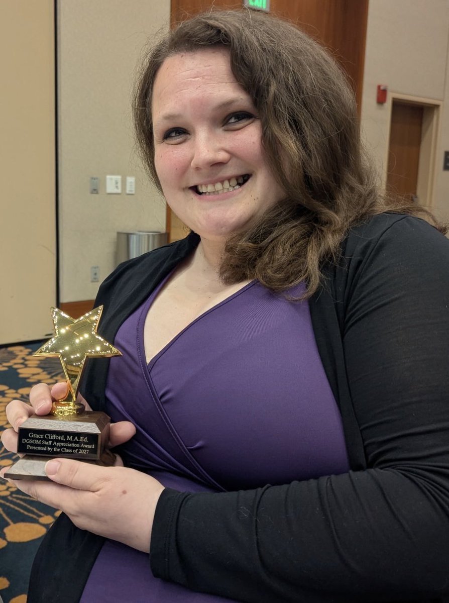 The DocsWithDisabilities Initiative (@docswith) on Twitter photo 🌟 Huge congrats to Grace Clifford, recipient of the @DGSOM Staff Appreciation Award from the Class of 2027!
As Co-Chair of the <a href="/DocsWith/">The DocsWithDisabilities Initiative</a> team’s DRP Academy, Grace is shaping a more inclusive future in #MedEd by training DRPs nationwide. 💜👏
#DisabilityInclusion #DRPAcademy 🌟 Huge congrats to Grace Clifford, recipient of the @DGSOM Staff Appreciation Award from the Class of 2027!
As Co-Chair of the <a href="/DocsWith/">The DocsWithDisabilities Initiative</a> team’s DRP Academy, Grace is shaping a more inclusive future in #MedEd by training DRPs nationwide. 💜👏
#DisabilityInclusion #DRPAcademy
