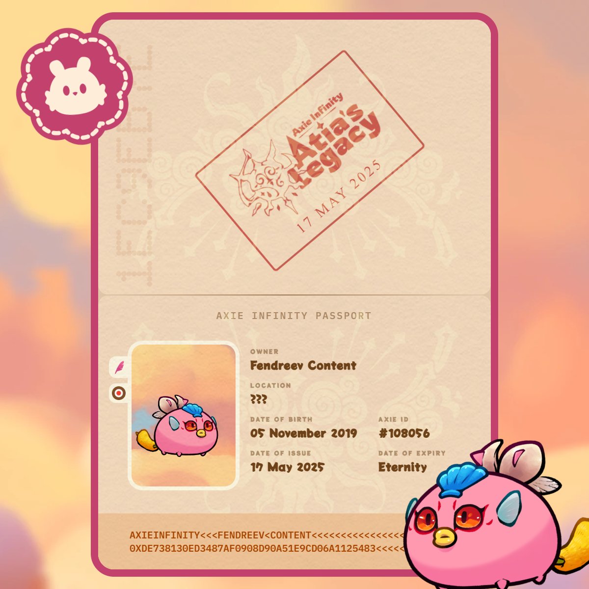 Fendreev's tweet photo. Happy Saturday Friends😎!!! have you seen axie's new passport?? here's mine! it's incredibly cool! THANKS FOR THIS! @AxieInfinity 
Give me a Gift!🥹👇
https://t.co/It4icTNBvq
#AxieInfinity #AxieCreator