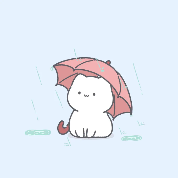 雨宿り #イラスト #ゆるいイラスト #ゆきまる