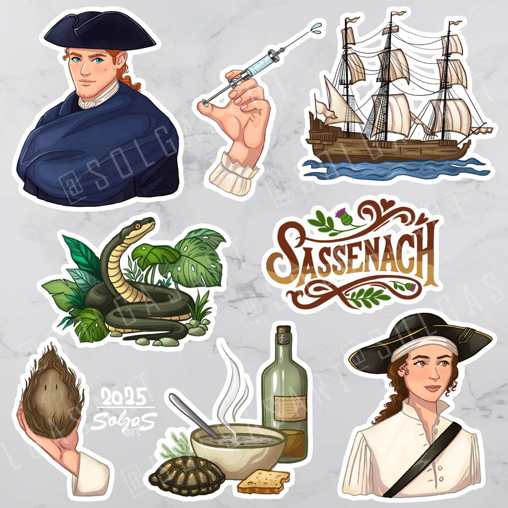 My new Outlander stickers sets ❤️🧡❤️
#Outlander #OutlanderArt