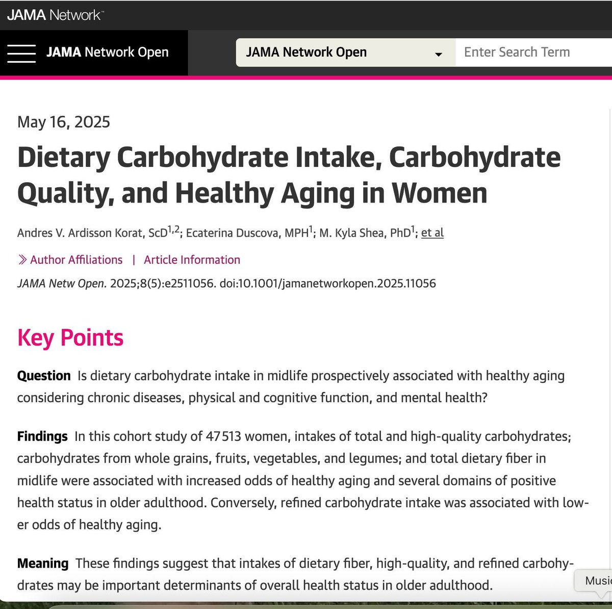 Dietary Carbohydrate Intake, Carbohydrate Quality, and Healthy Aging in Women buff.ly/gcWbYbe