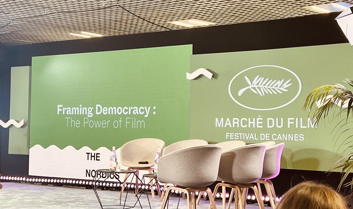 CarloGarcia's tweet photo. Framing Democracy: panel at @mdf_cannes
A perfect lead up to the screening on @amillionfilm on Monday.
Democracy’s at stake…
#cannes #marchedufilm #mdf25 #atxfilm https://t.co/23vkAHdDiO