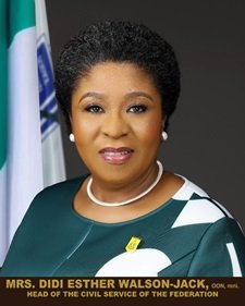 MRS. DIDI ESTHER WALSON-JACK, OON, mni - Head of the Civil Service. 

It's is with great dismay that I write this message to you. What is delaying the wage award of Nigerian Civil Servants? 
You can either take this as a warming or an advice. PAY OUR WAGE AWARDS!!!