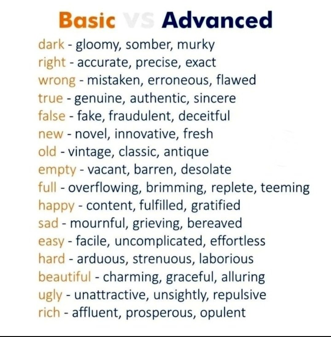 Iearnenglishtip's tweet photo. Basic vs Advanced. https://t.co/TDKKshlR75