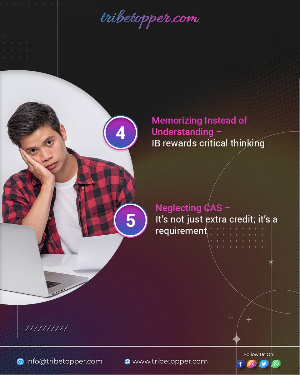 TribeTopper's tweet image. Struggling in IBDP? It might be simple mistakes like poor time management or ignoring deadlines. Spot them early, fix them fast, and get back on track!
#IBDP #subjects #concepts #academicexcellence #paper #pastpapers #practicemakesperfect #mocktest #studentsuccess #tribetopper