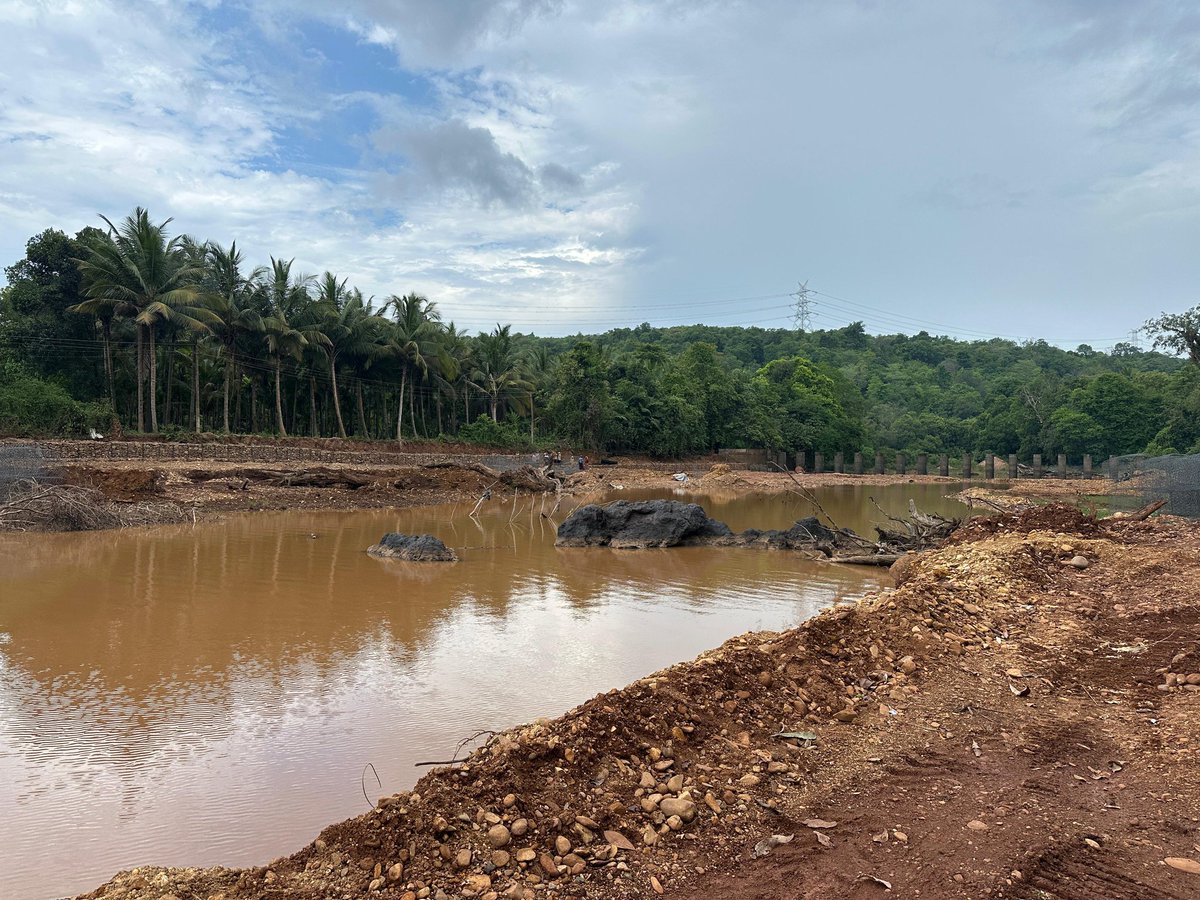 Today Hon'ble WRD Minister Shri.Subhash Shirodkar Visited the site for the Construction of Protection Wall on the Upstream side of Udalshe Bandhara (Survey No. 120/35) at V.P. Sancordem, Dharbandora Taluka under the Mhadei Basin.